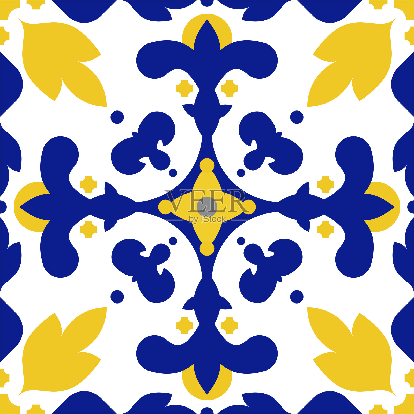 Azulejos葡萄牙瓷砖地板图案插画图片素材