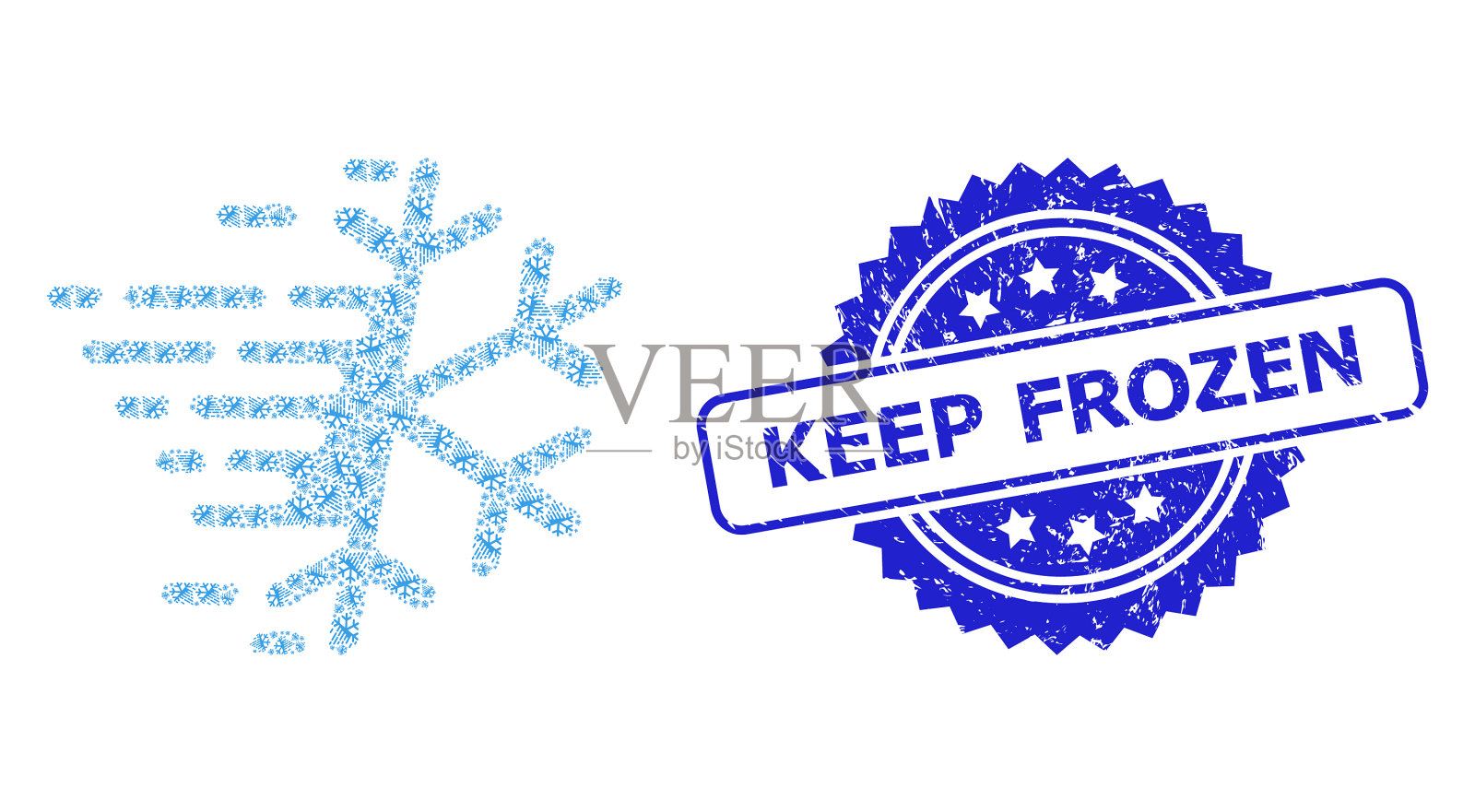 橡胶保鲜印章和分形霜插画图片素材