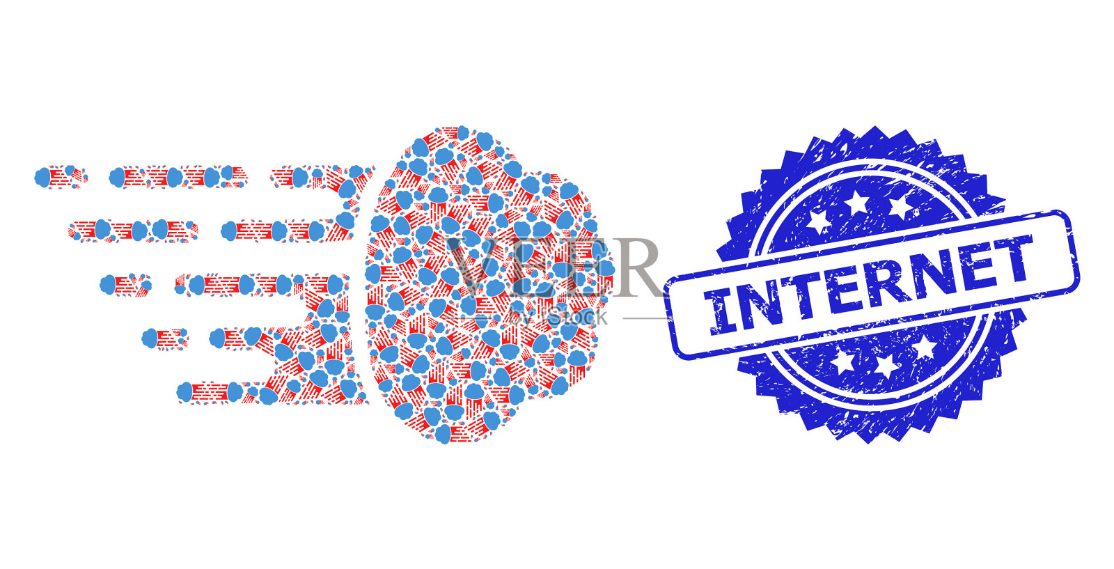 刮伤了互联网印记和递归气云插画图片素材