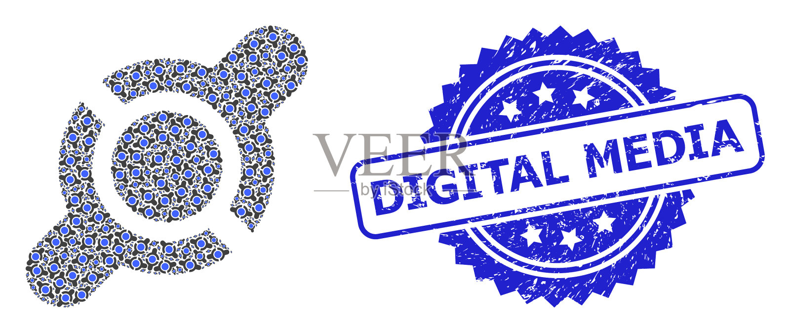 抓数字媒体水印和递归插画图片素材