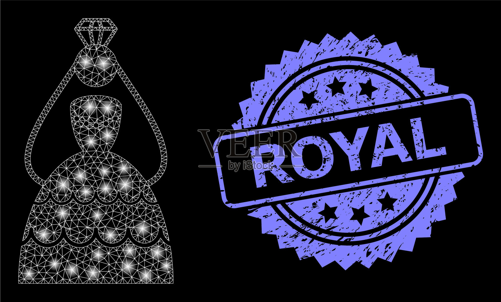 橡胶皇家印章和亮网加冕插画图片素材