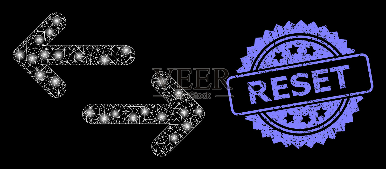 橡皮复位图章与亮网交换图标素材