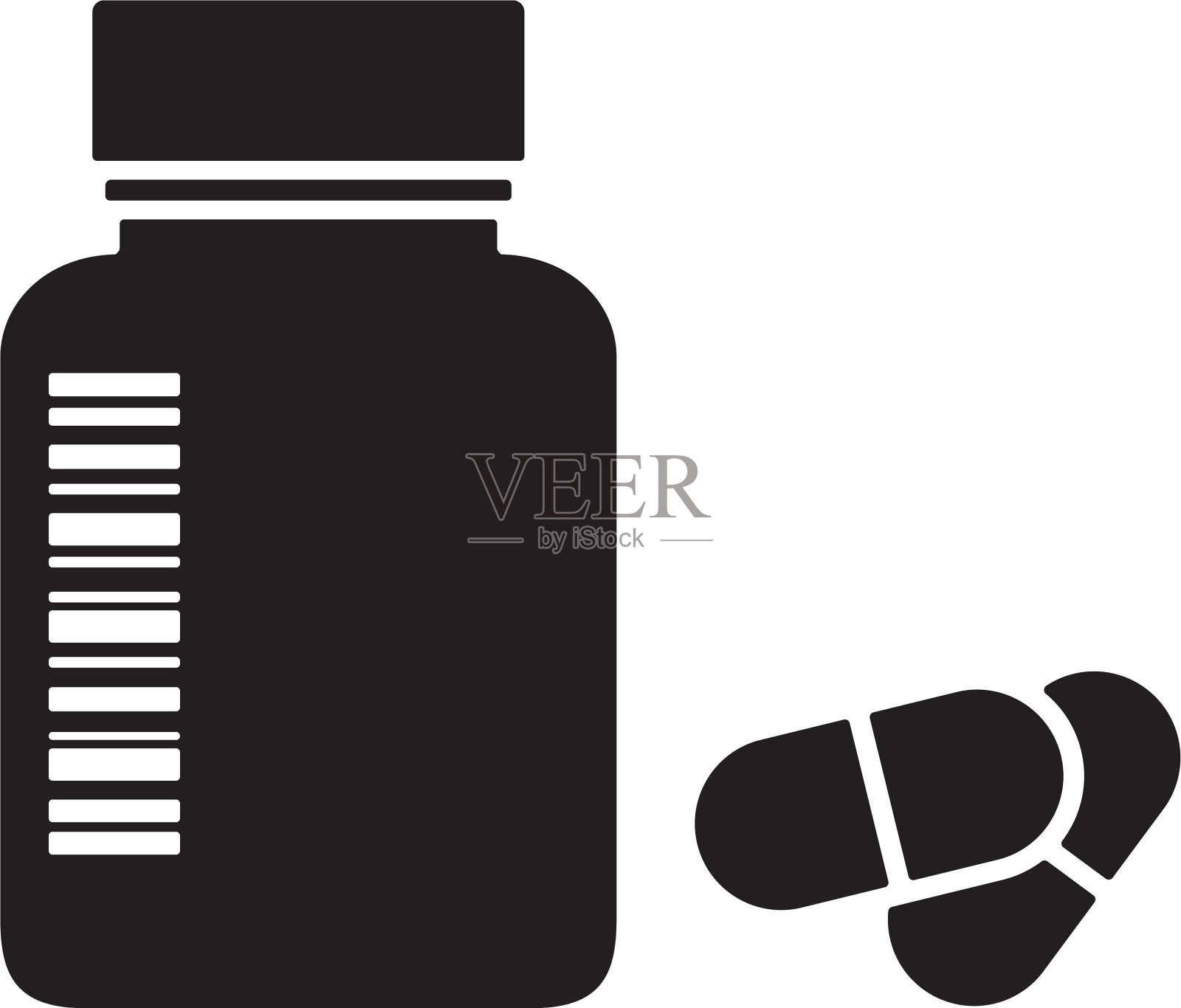 药店的药瓶和药片药剂插画图片素材