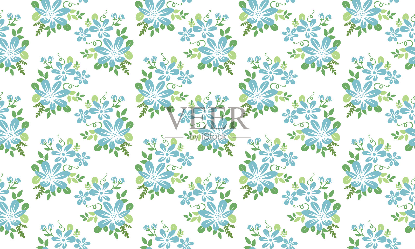 无缝的花卉图案背景的春天插画图片素材