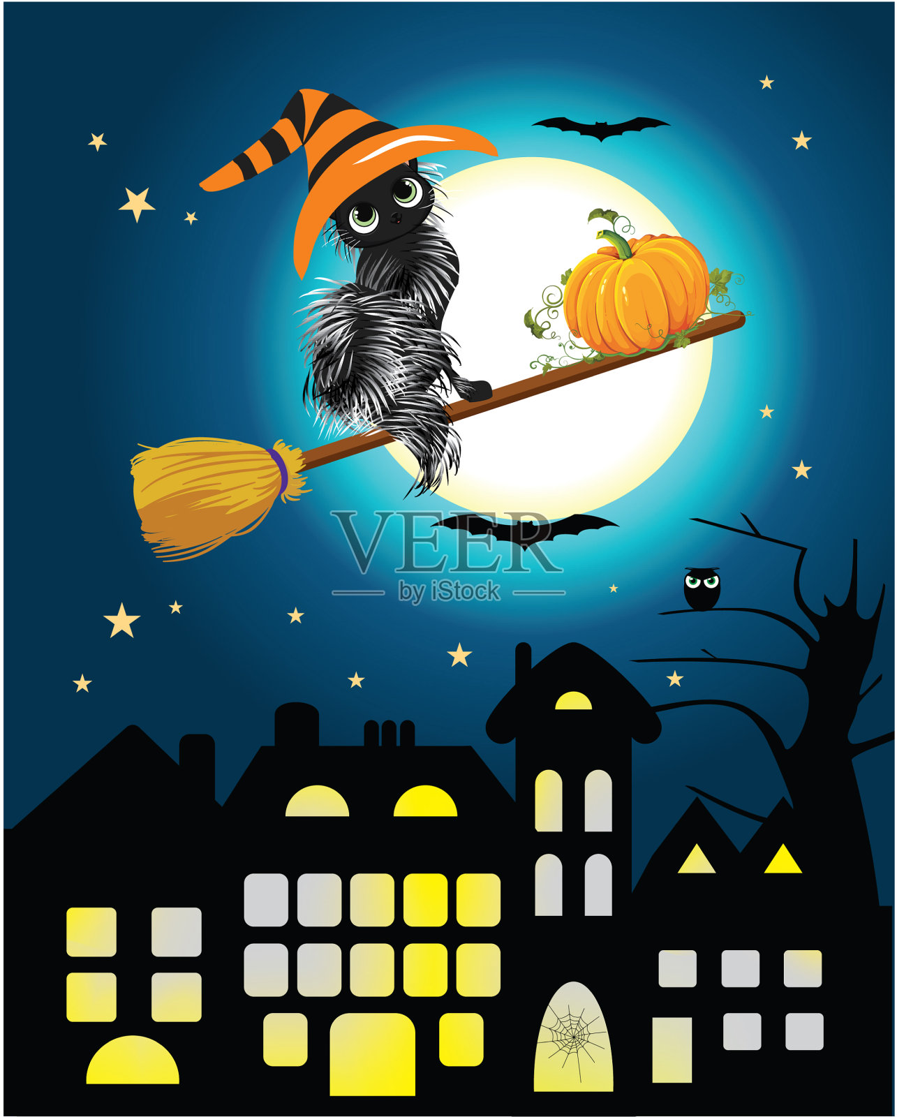 万圣节组成插画图片素材