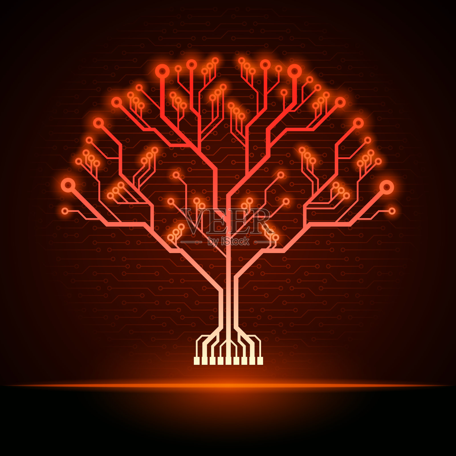 树形线路板图案插画图片素材