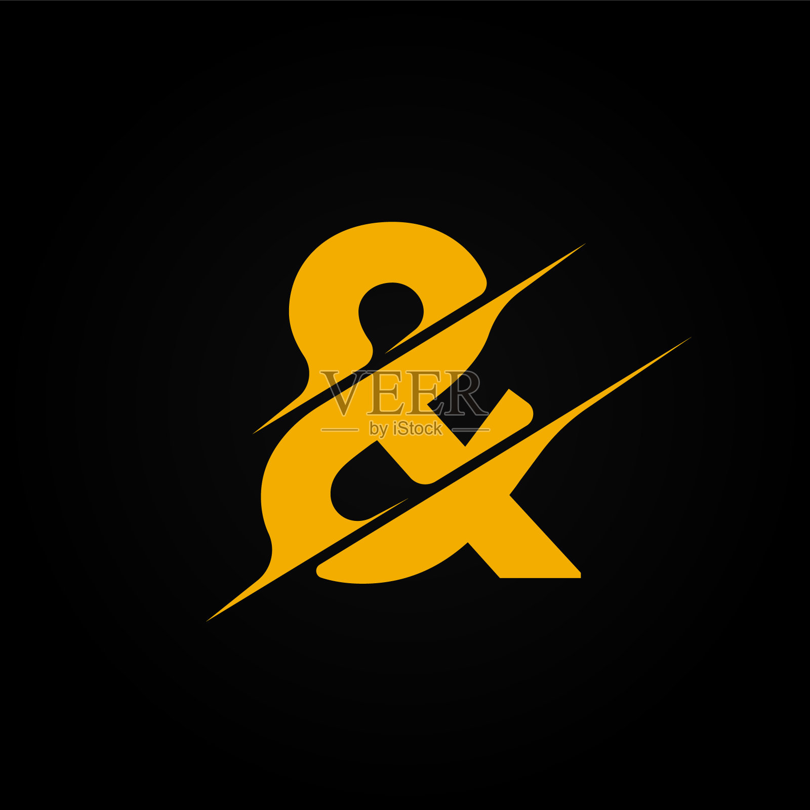 从字体集切片黄色字符，矢量插图插画图片素材