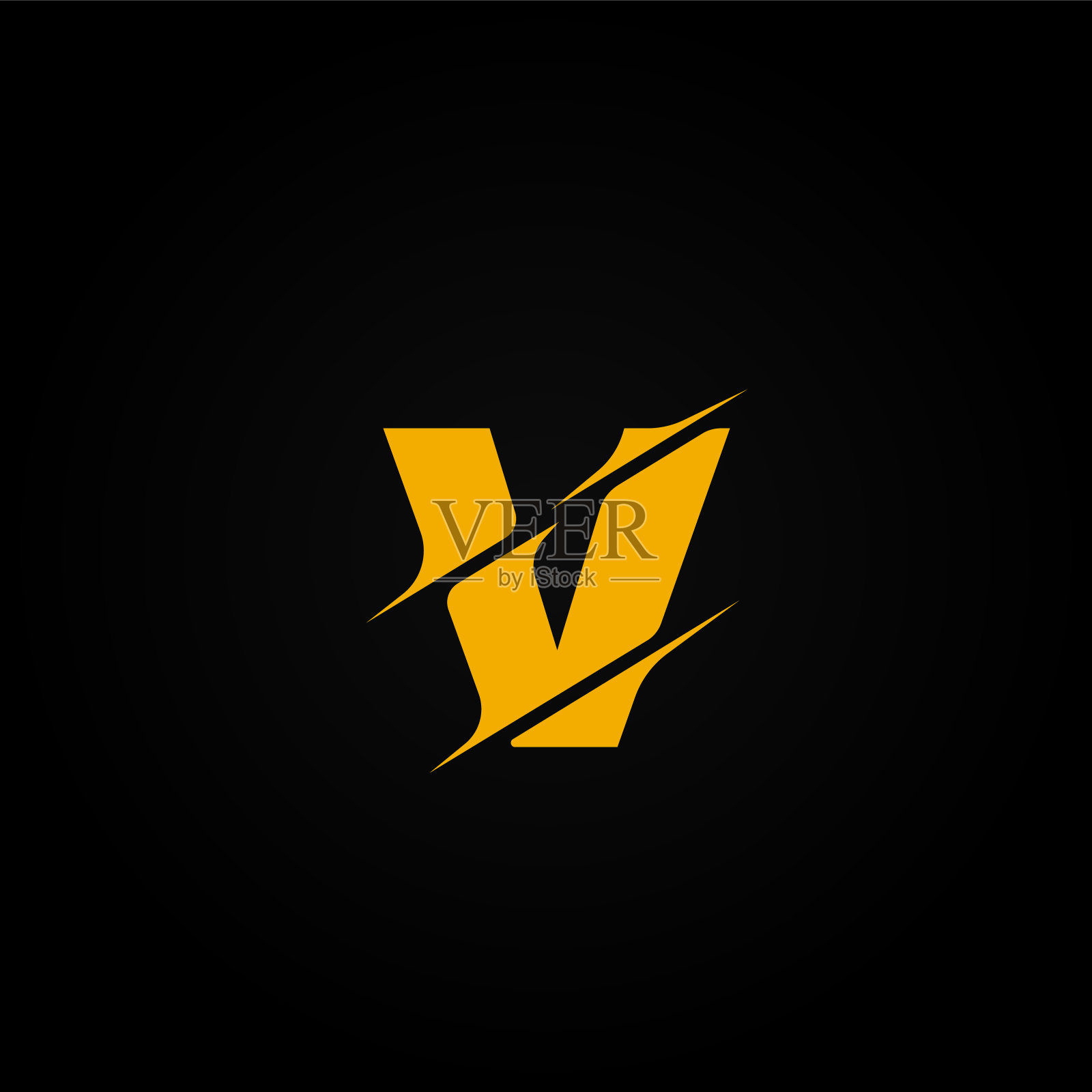 从字体集切片黄色字符，矢量插图设计元素图片