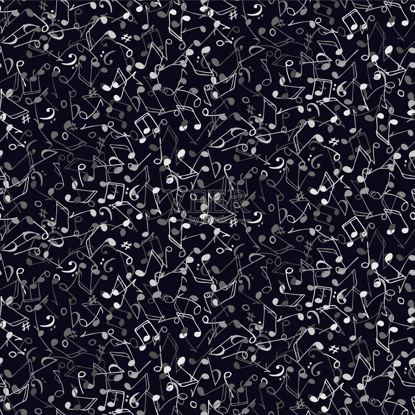 无缝背景与音乐音符插画图片素材