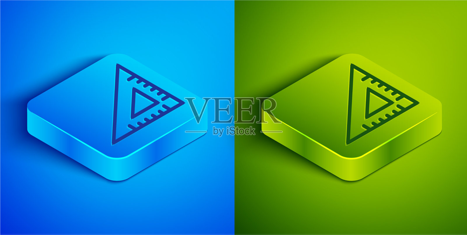 等距线三角形标尺图标隔离上图标素材