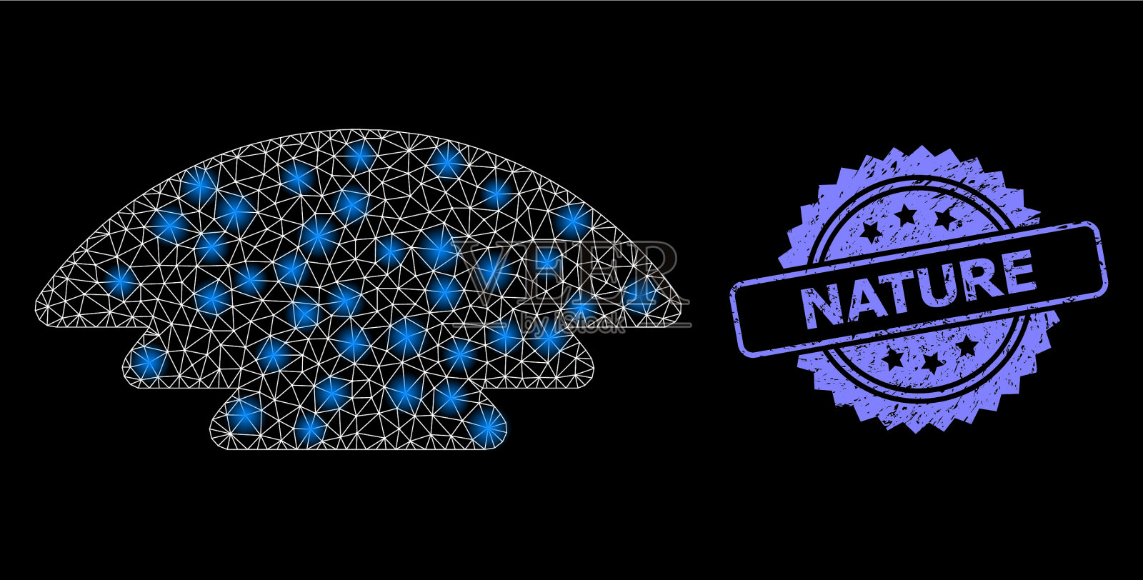 橡胶自然印章，亮网冰插画图片素材