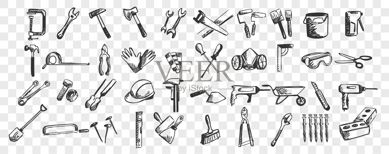 维修涂鸦集插画图片素材