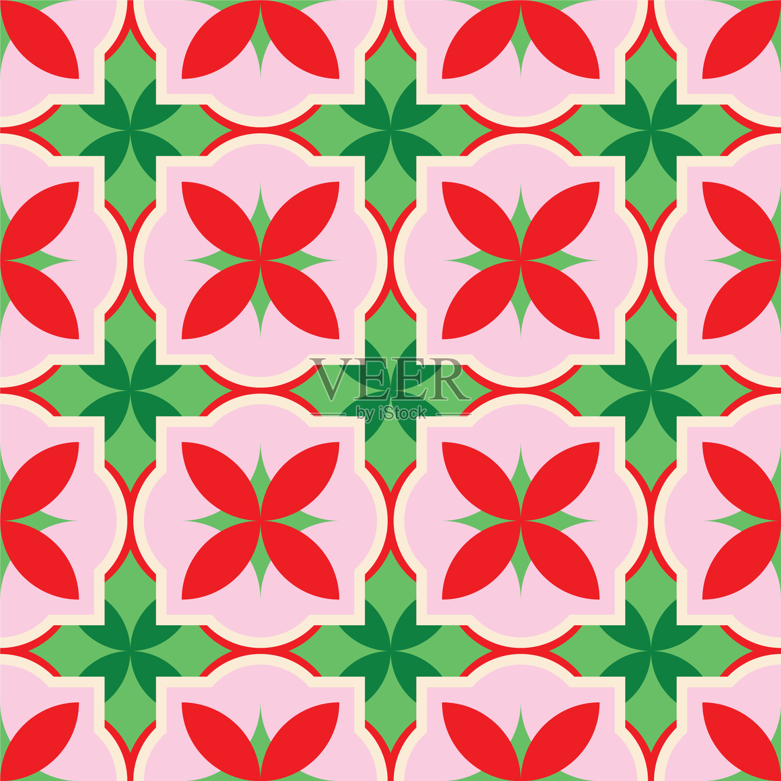 圣诞马赛克装饰无缝图案插画图片素材