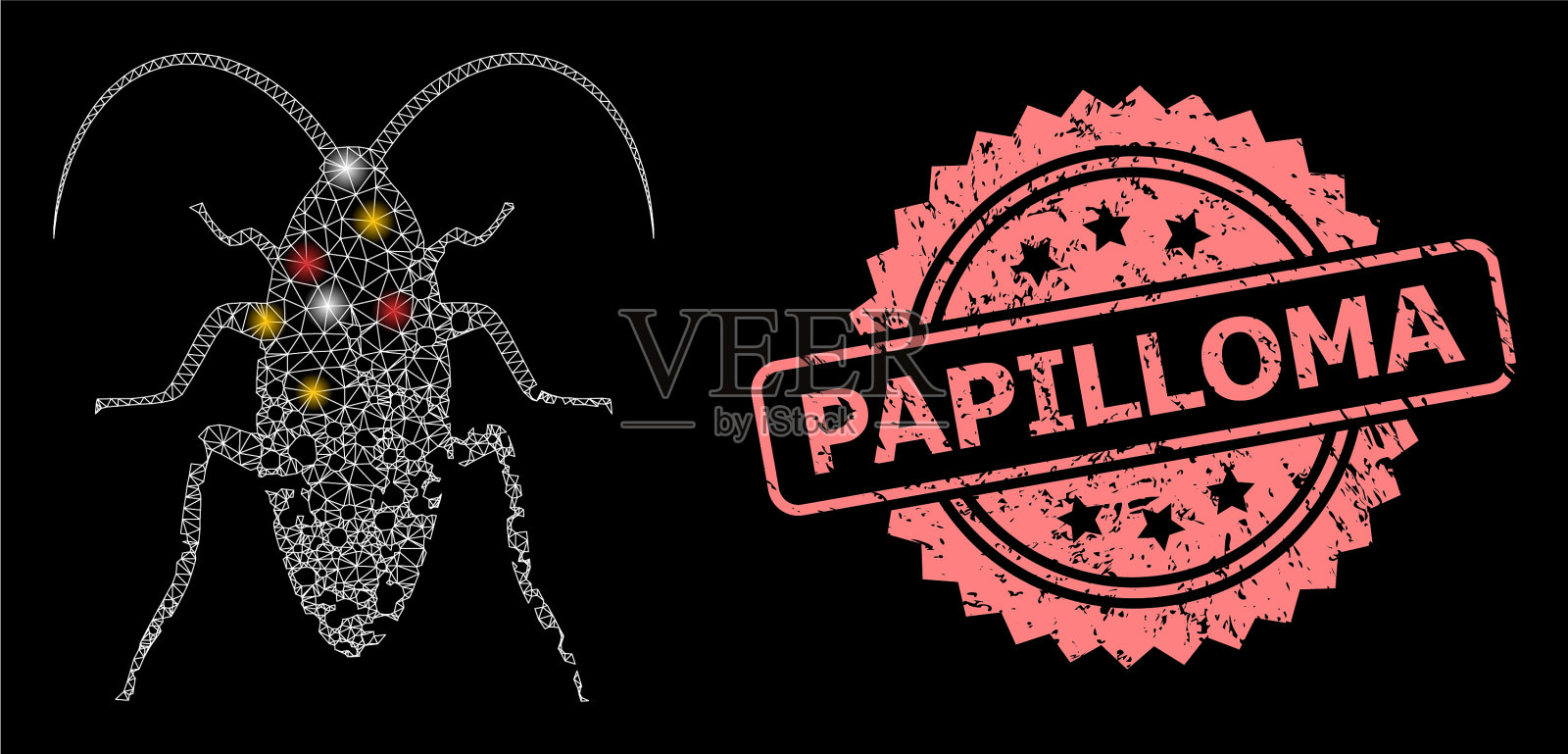 橡皮乳头状瘤印章印章及网损插画图片素材