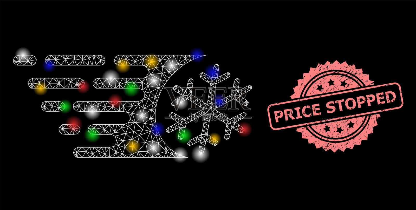 纹理价格停止密封和网眼快速冻结插画图片素材