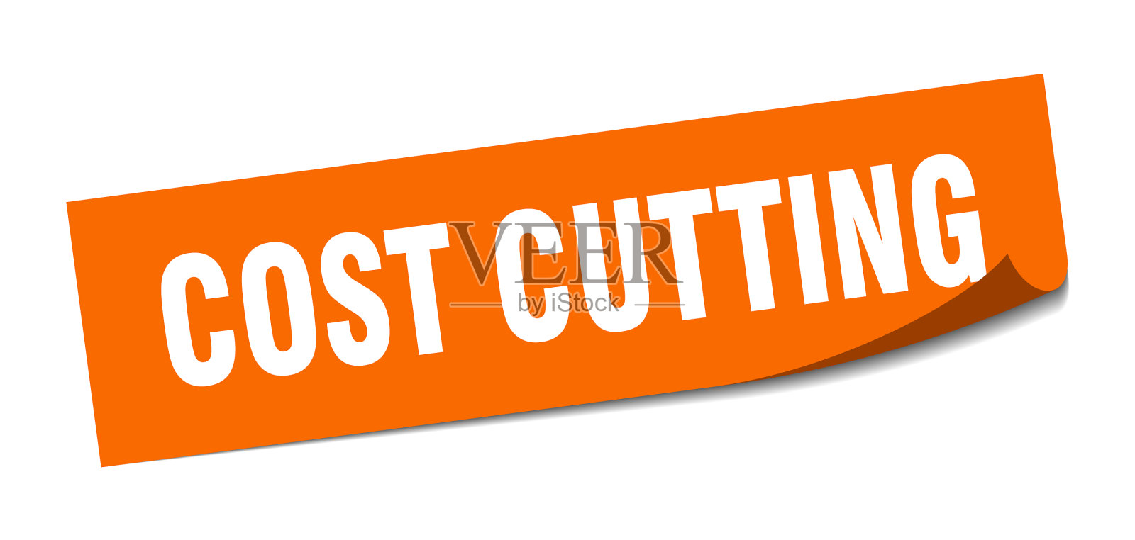 成本削减不干胶标签方孤立标志插画图片素材