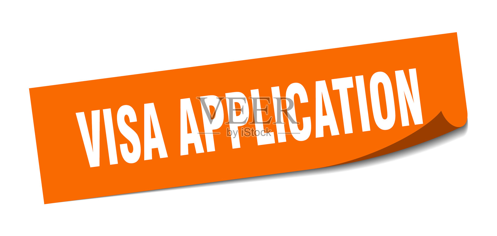 签证申请贴纸方隔离标签插画图片素材