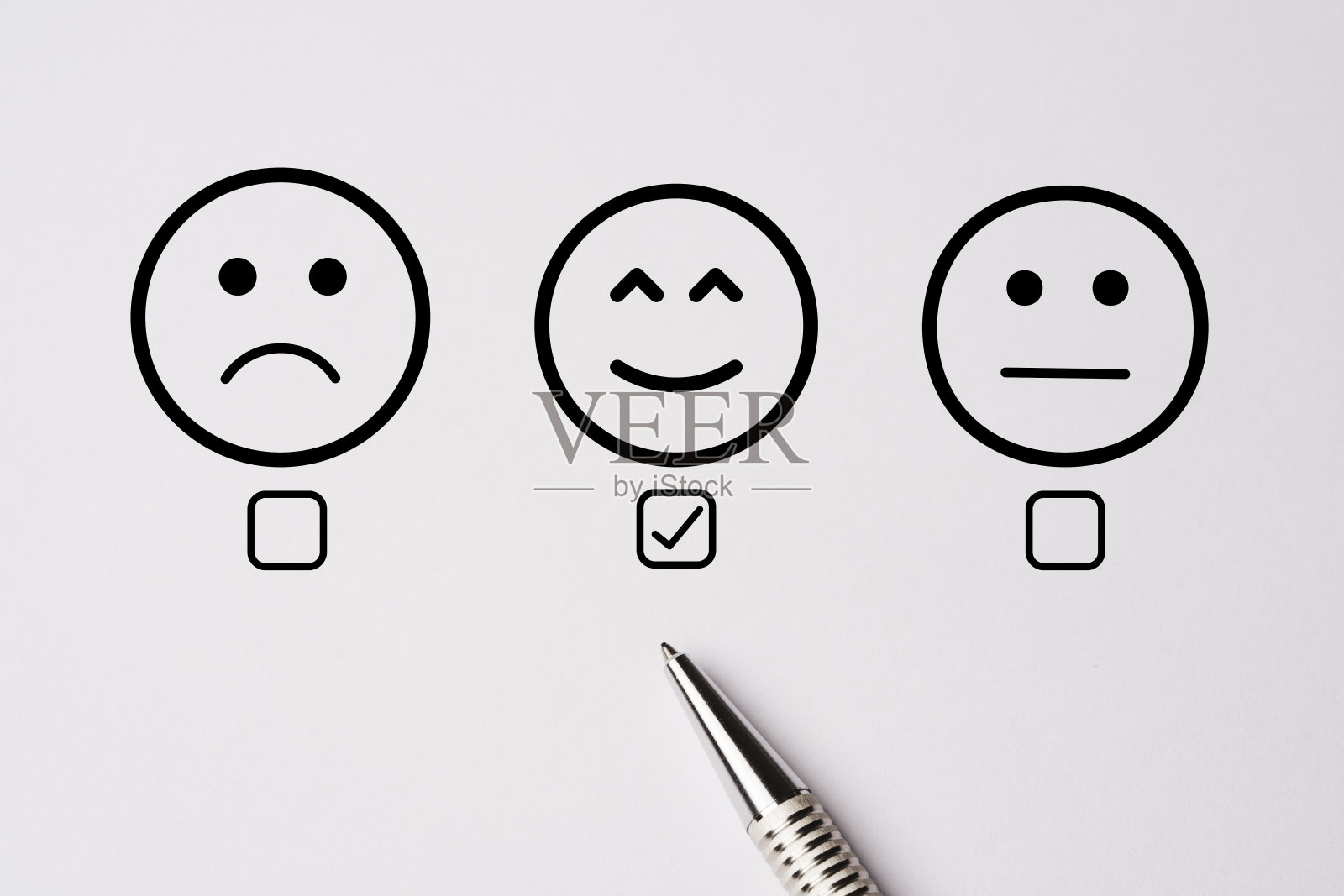 金笔奠定了售后做客户满意度调查后使用产品和服务，客户满意度调查的理念。照片摄影图片