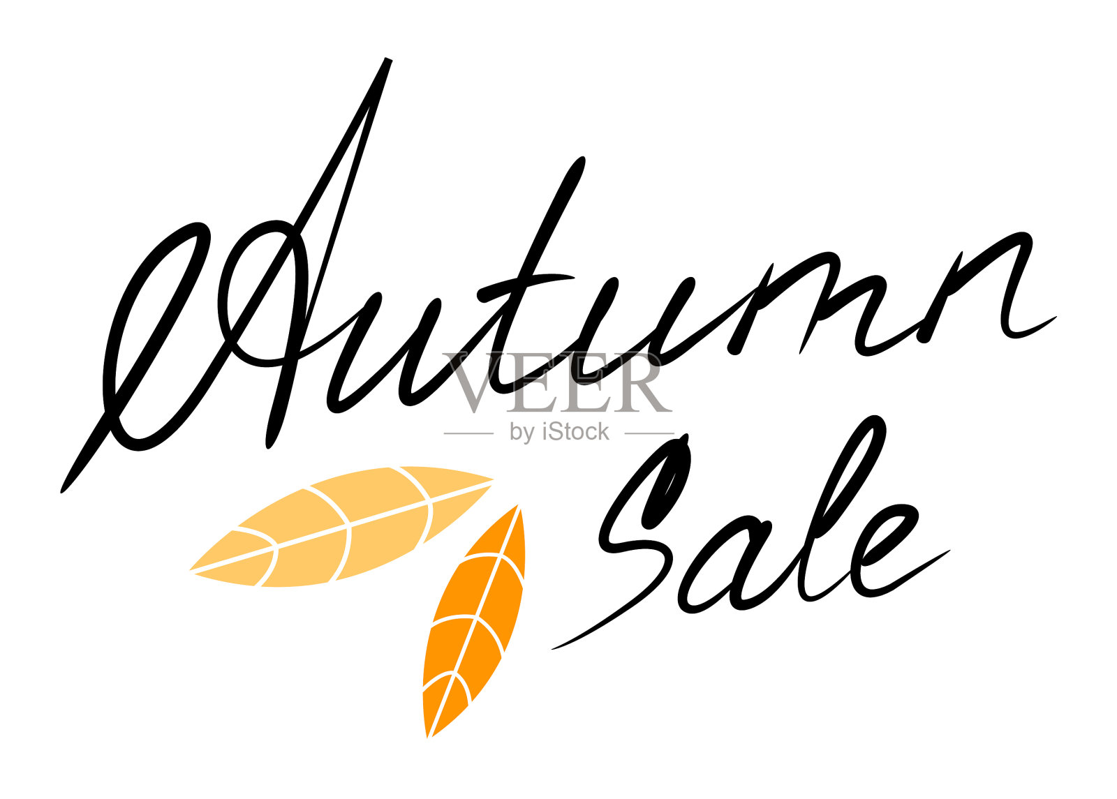 秋天出售刻字设计元素图片