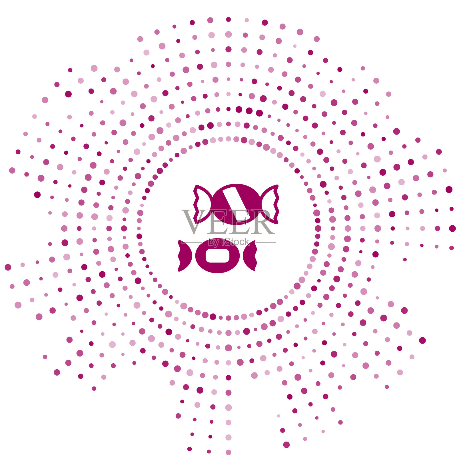 紫色糖果图标孤立在白色背景插画图片素材