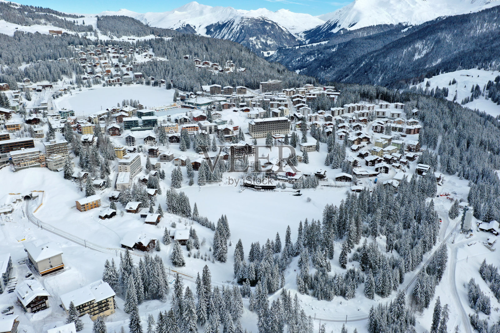 Arosa全景在冬天照片摄影图片