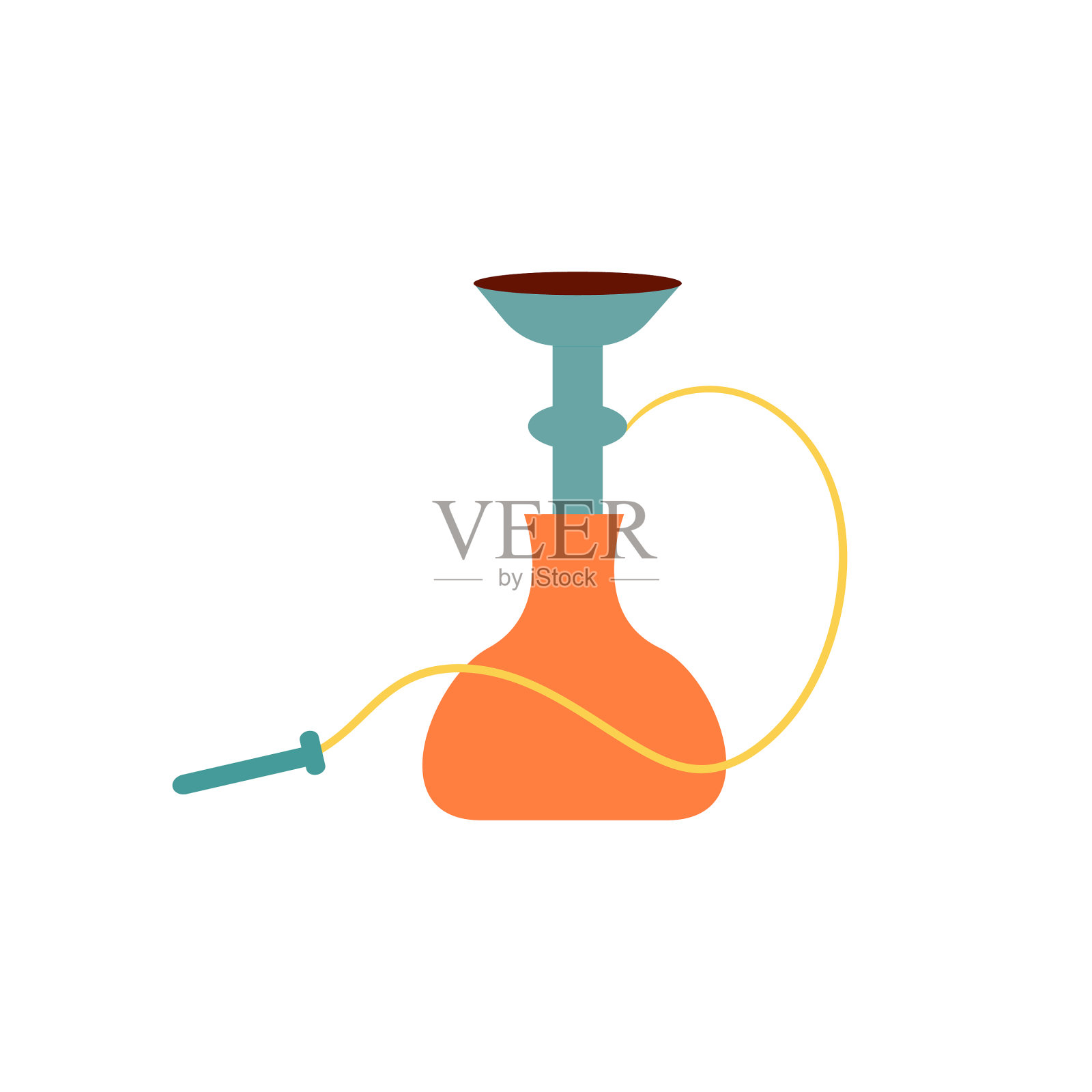 水烟在新潮的公寓风格孤立股票插画图片素材