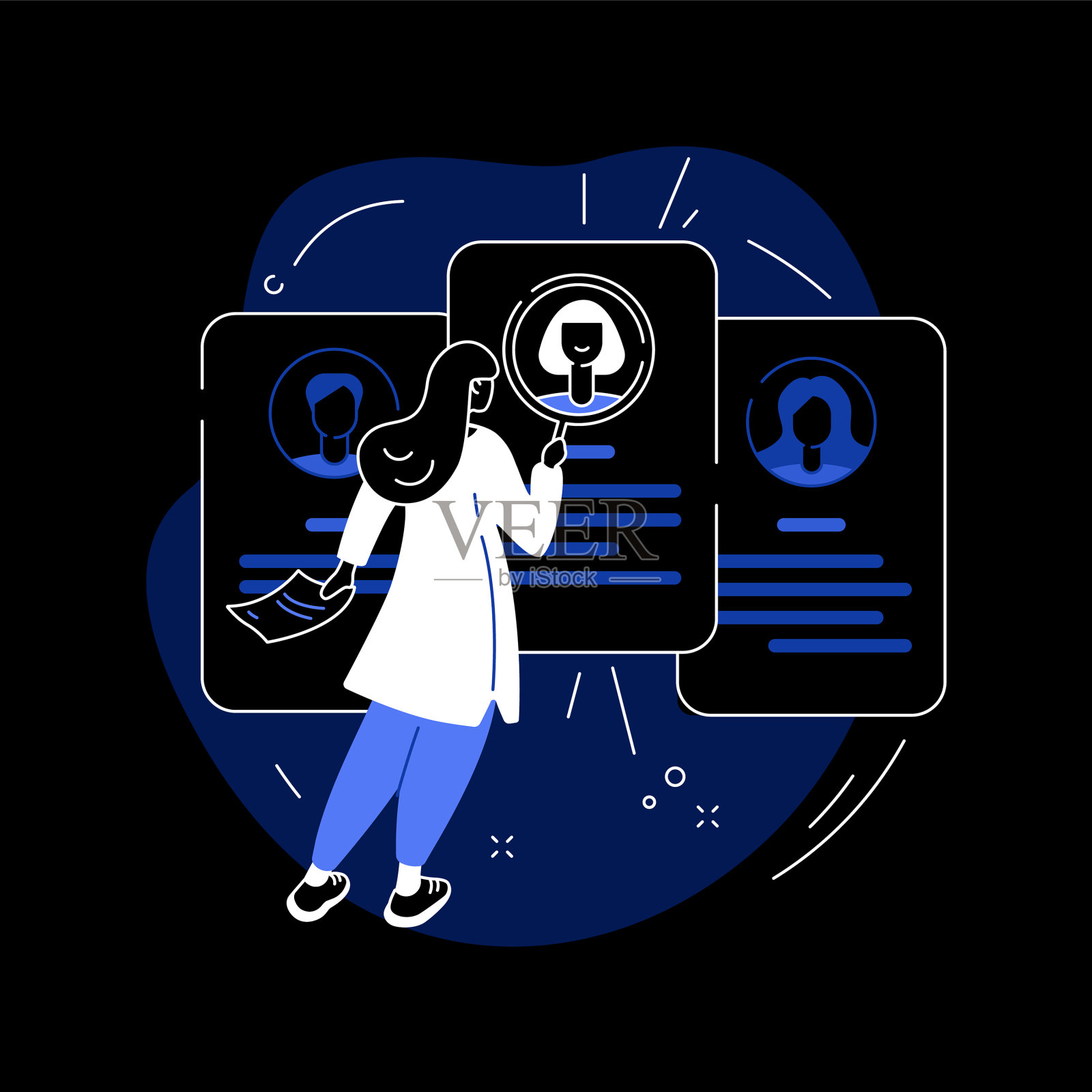 求职者抽象概念插画图片素材