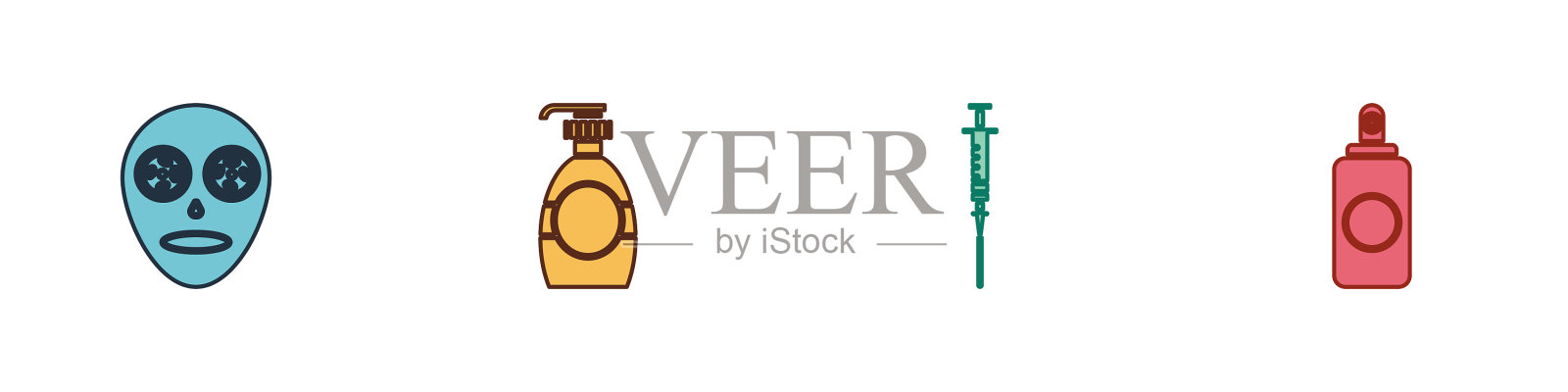 设化妆面膜瓶液皂图标素材