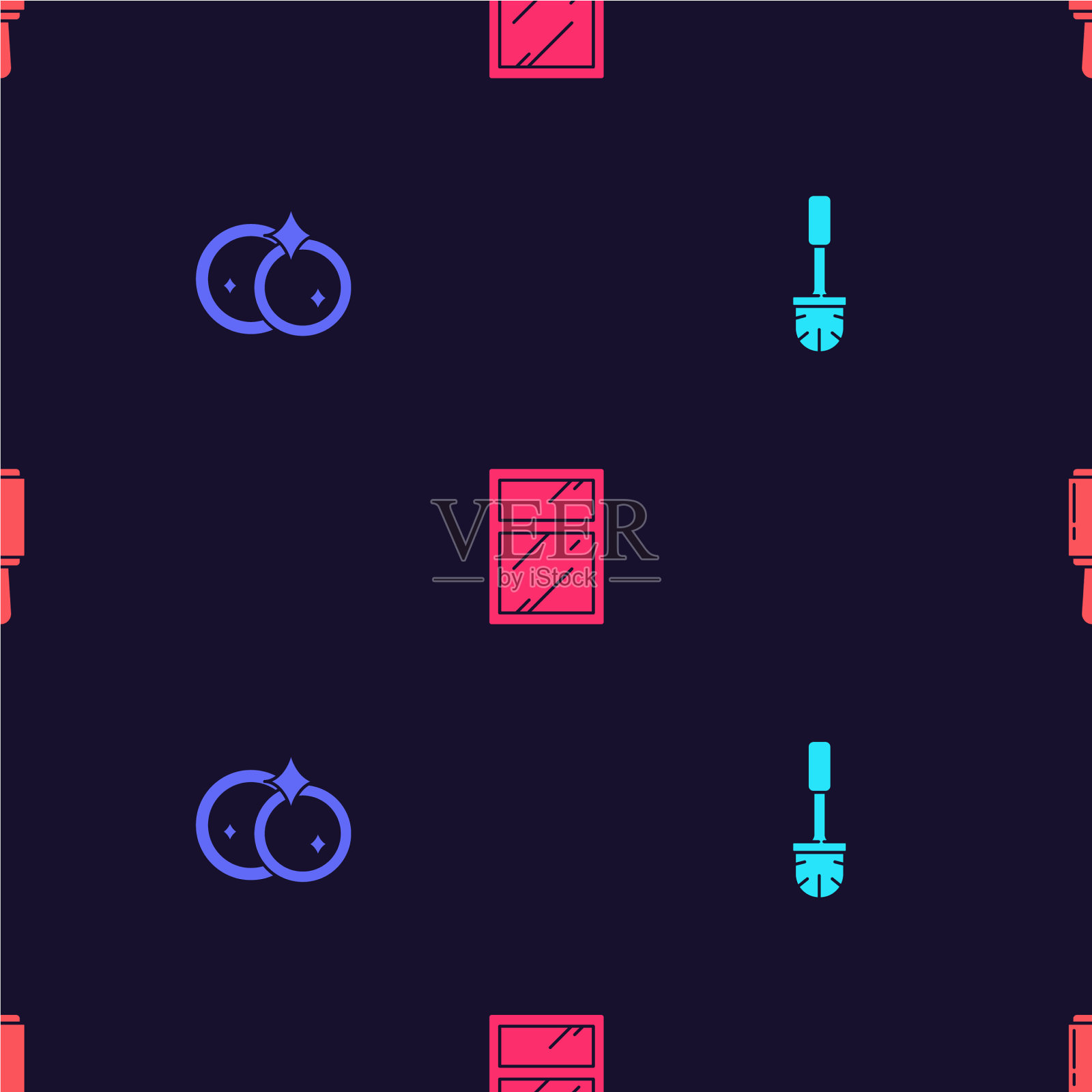 设有马桶刷洗餐具清洗服务图标素材