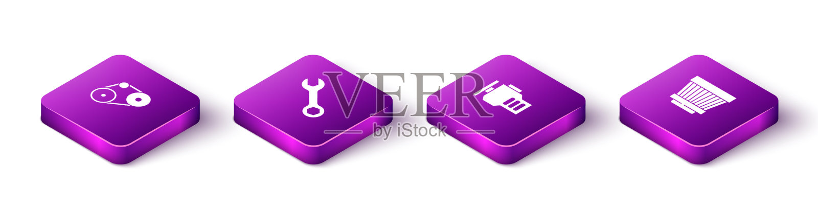 设置等距同步带套件扳手扳手图标素材