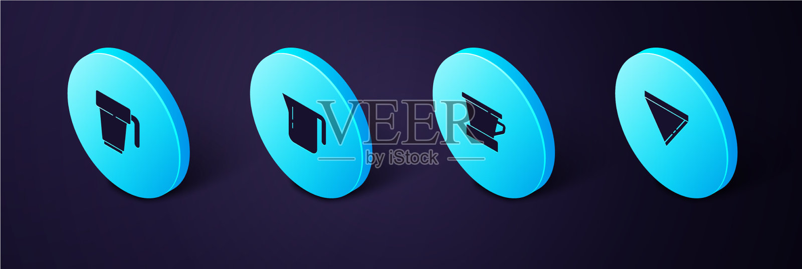 设置等距咖啡滤纸v60咖啡滤纸图标素材