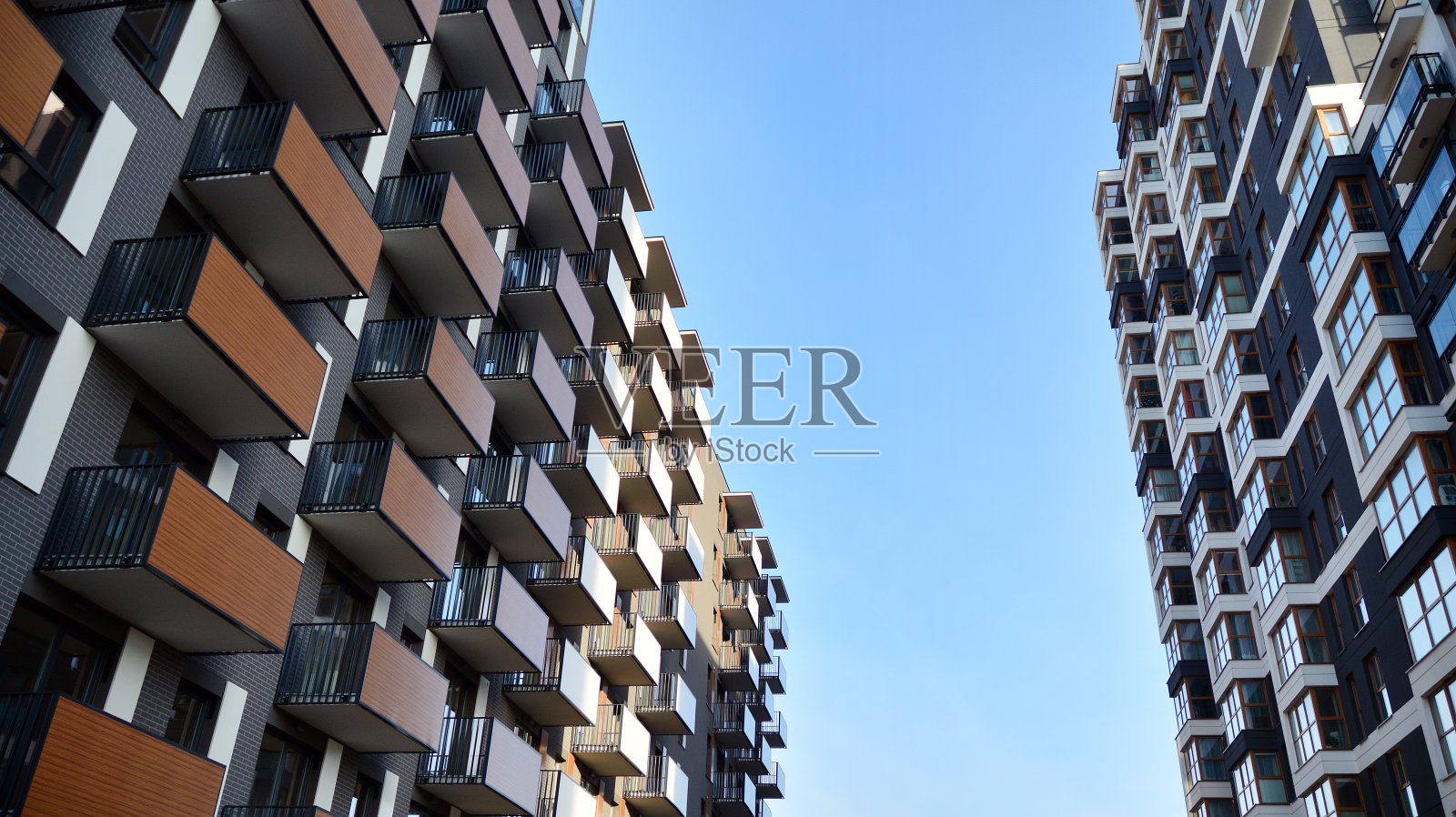 现代化的欧式住宅小区。照片摄影图片