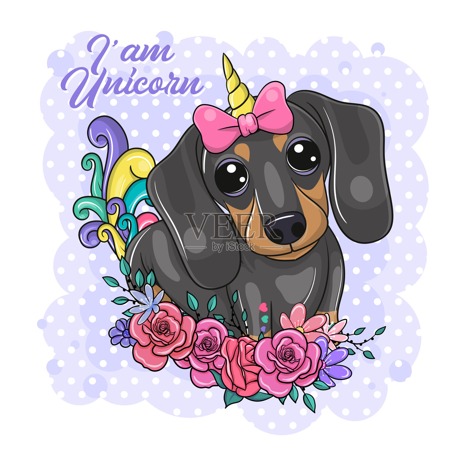 可爱的卡通小猎犬设计元素图片