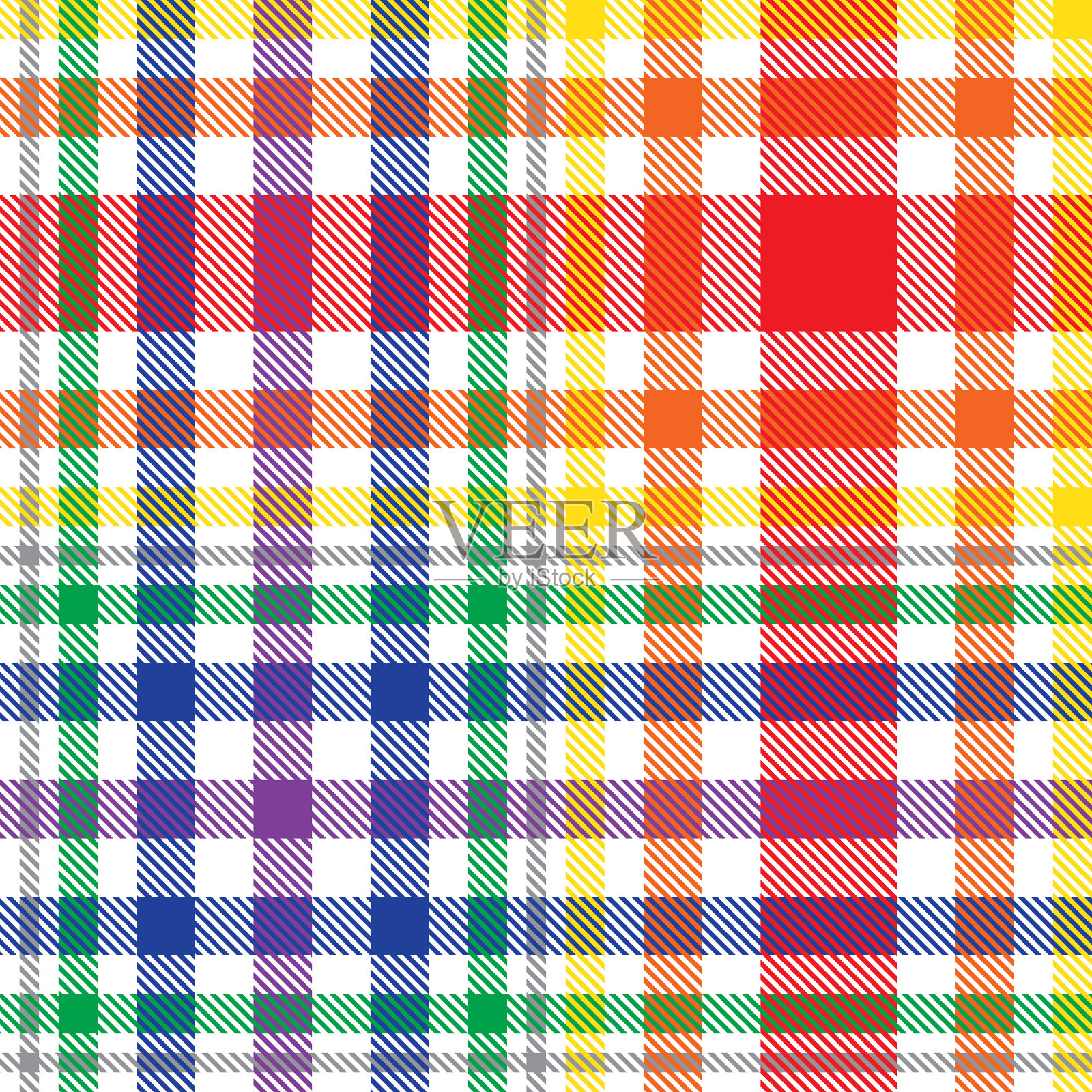 彩虹峡谷格子纹理无缝图案插画图片素材