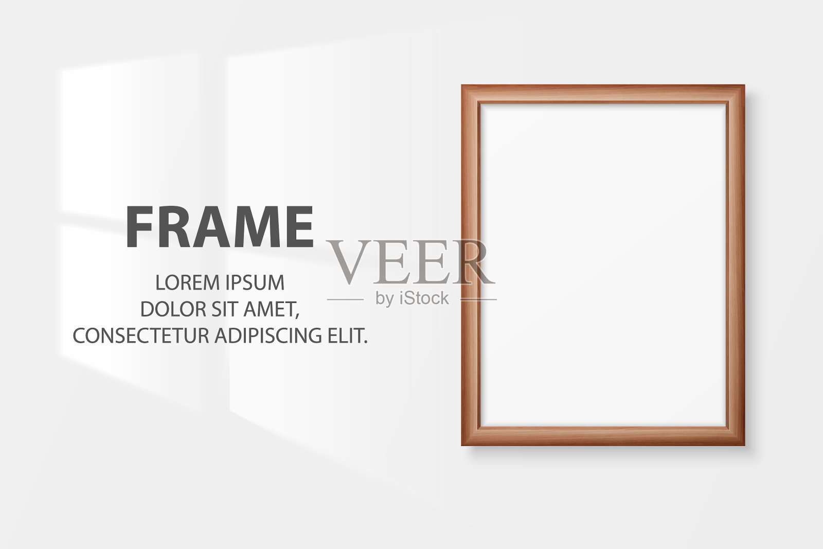 3d逼真a4棕色木制简单现代插画图片素材