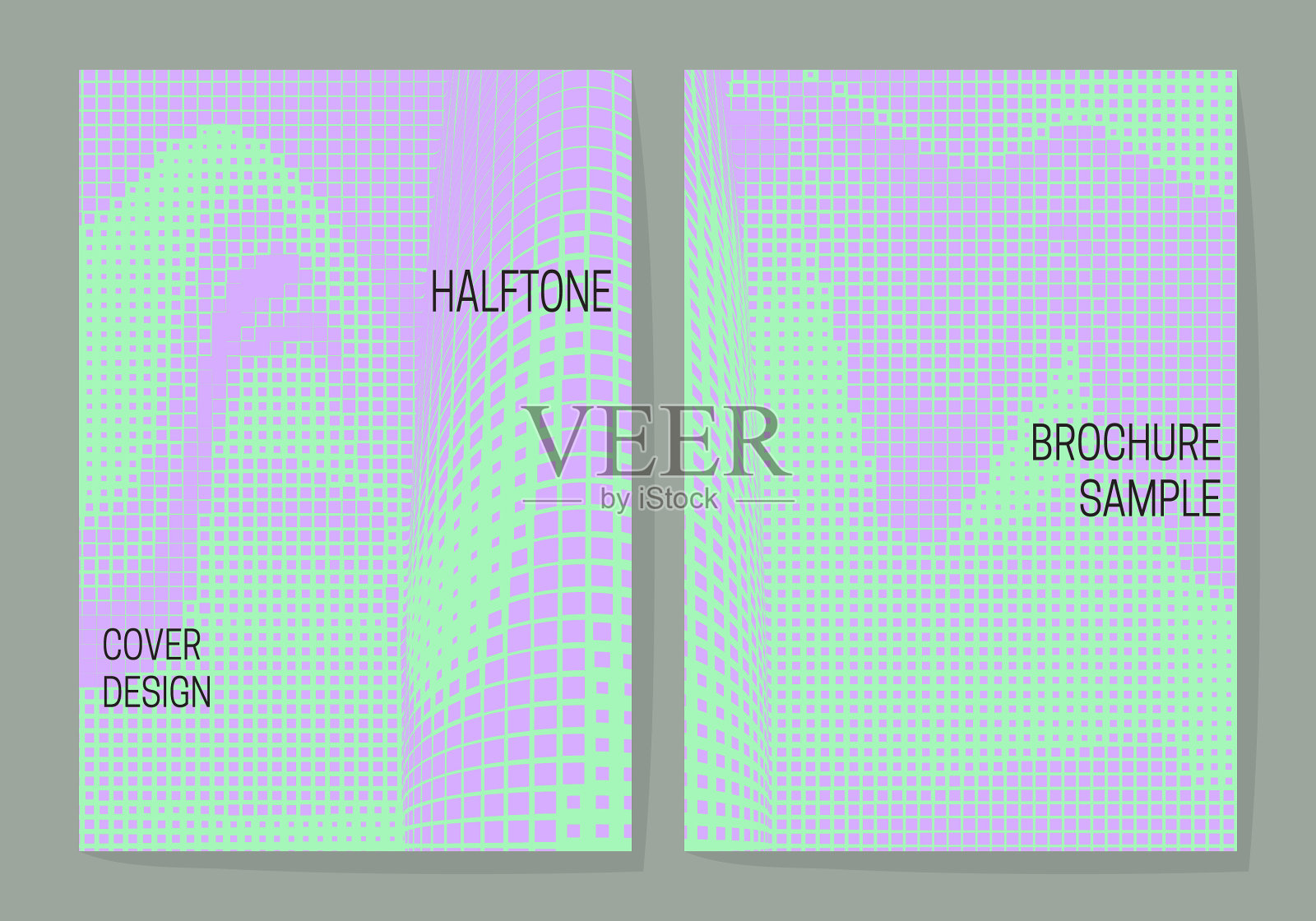 浅绿色的封面设计模板插画图片素材