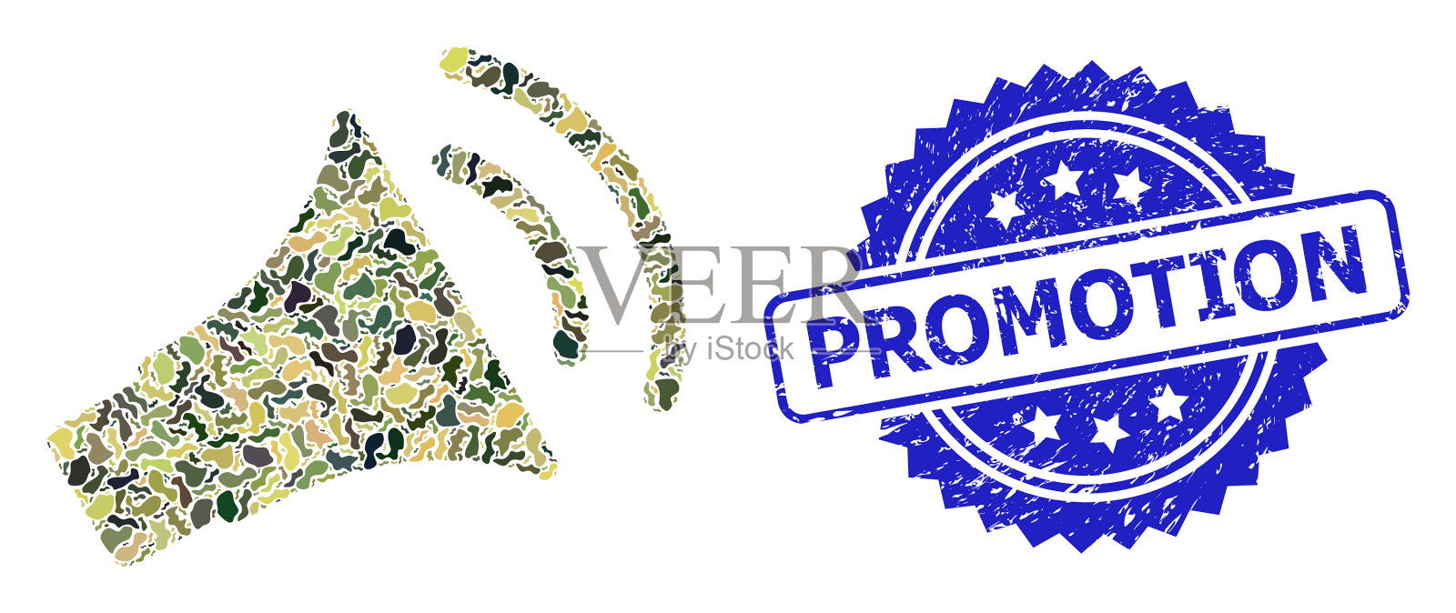 垃圾邮票和军用伪装插画图片素材