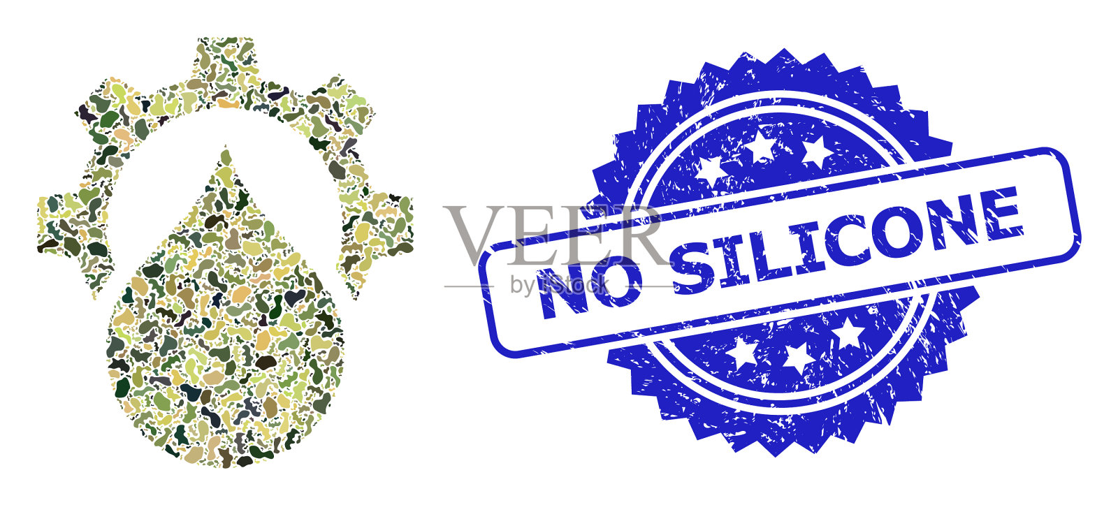 没有硅胶密封和军用伪装插画图片素材