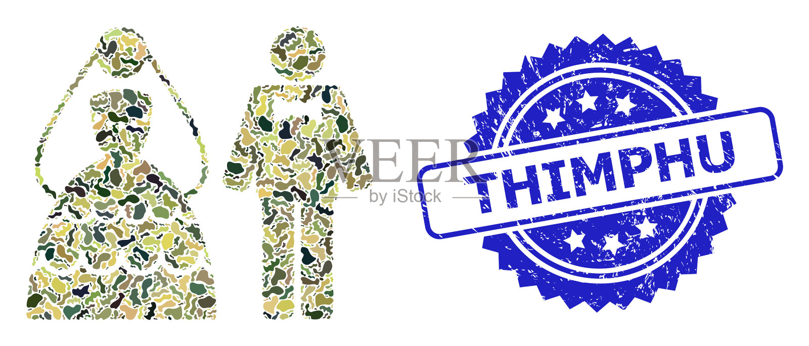 垃圾海豹和军用伪装插画图片素材