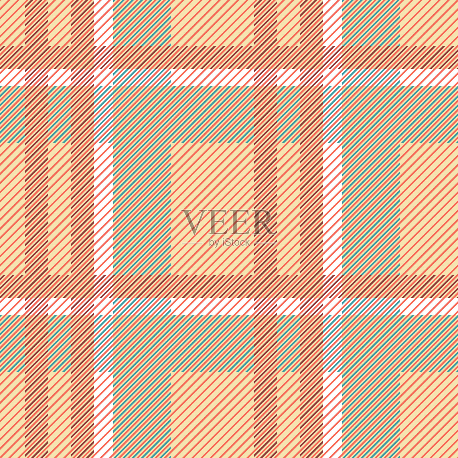 无缝的方格图案。抽象几何方格矢量印花用于织物、纸张等插画图片素材