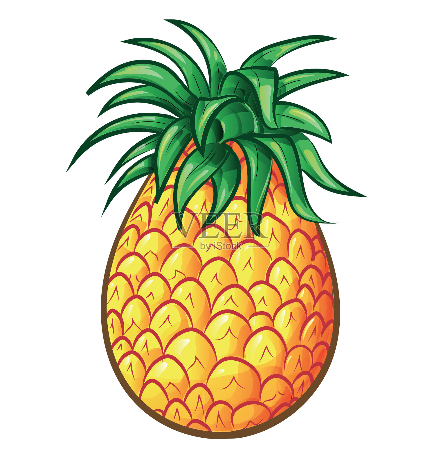 菠萝人物卡通插画设计元素图片