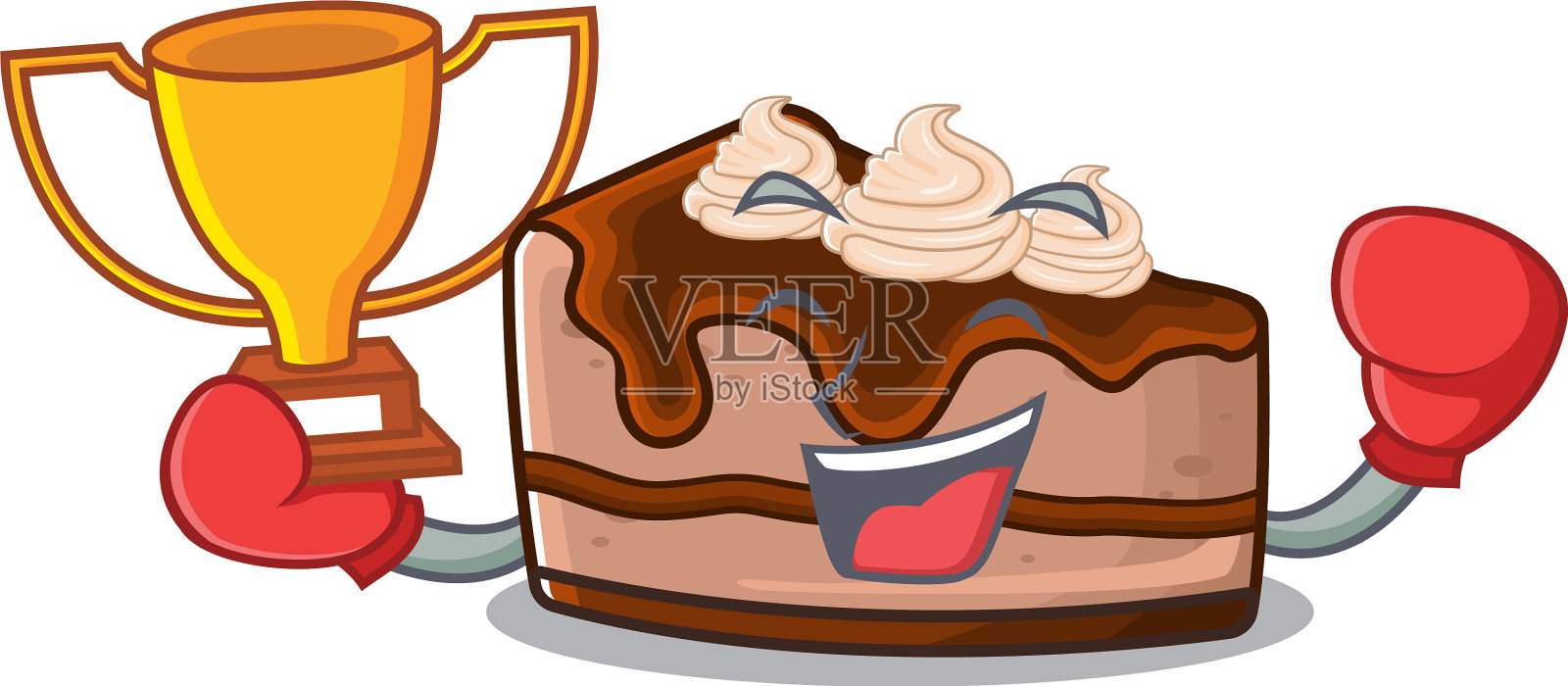 神奇的拳击冠军巧克力芝士蛋糕插画图片素材