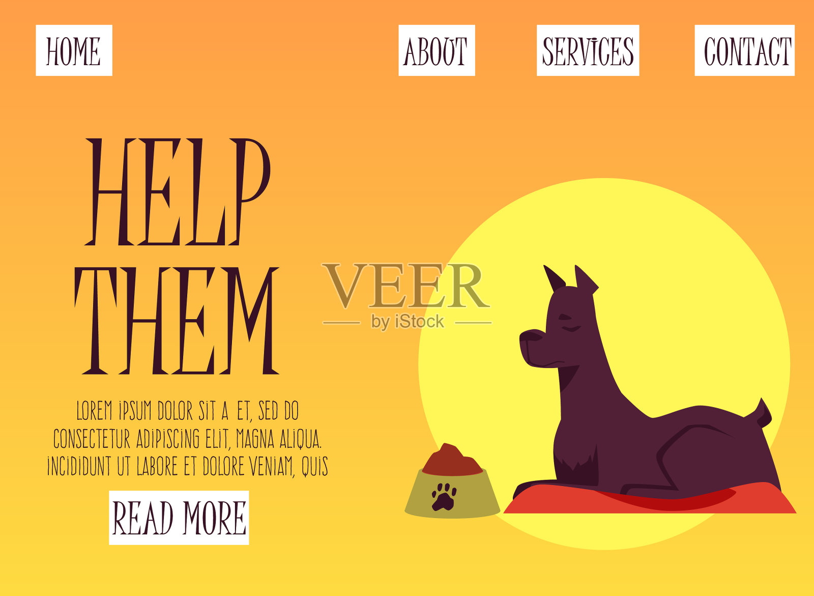 慈善和捐赠给收容所和无家可归者插画图片素材