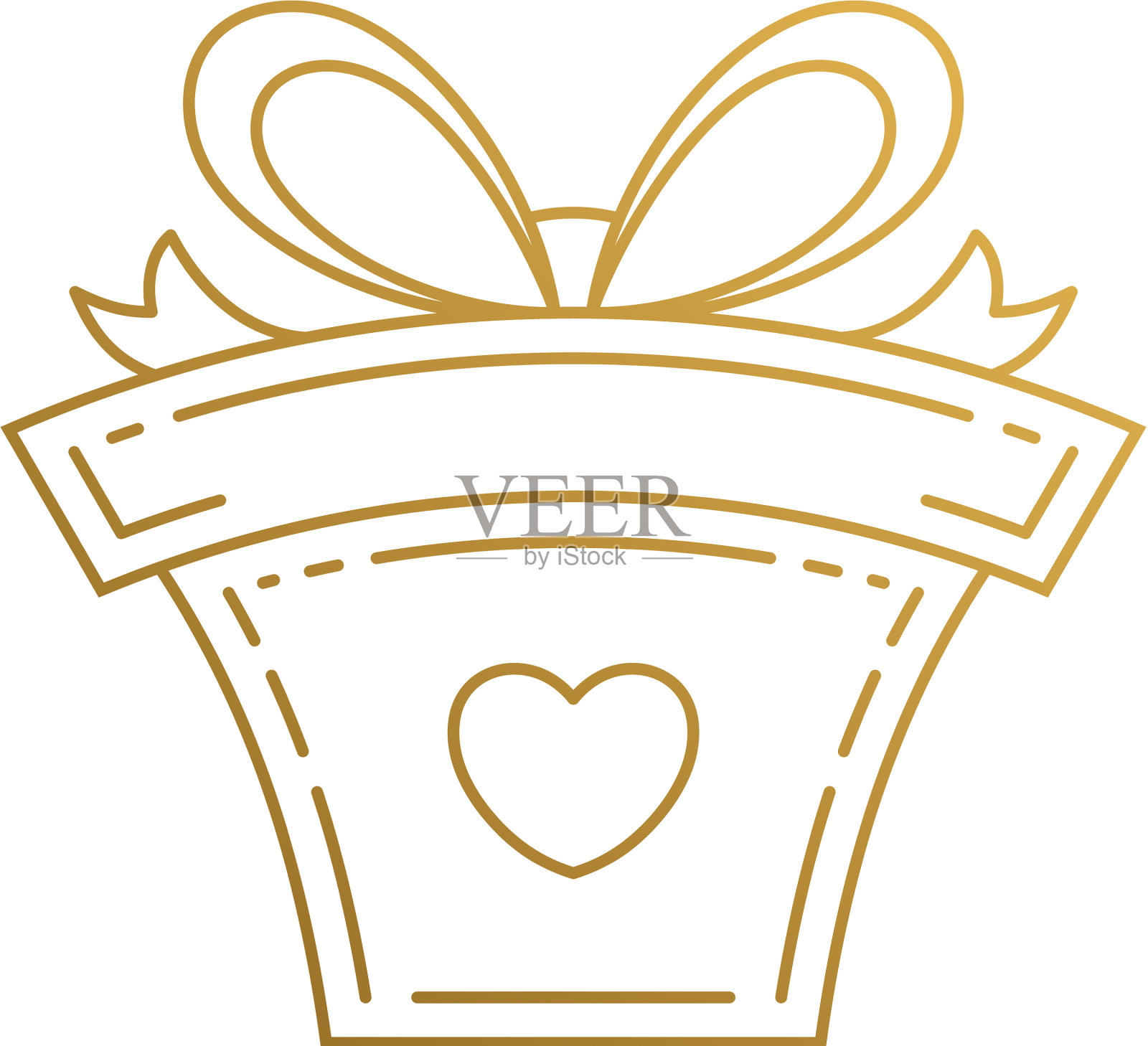 礼品盒的标志用细线手绘图标素材