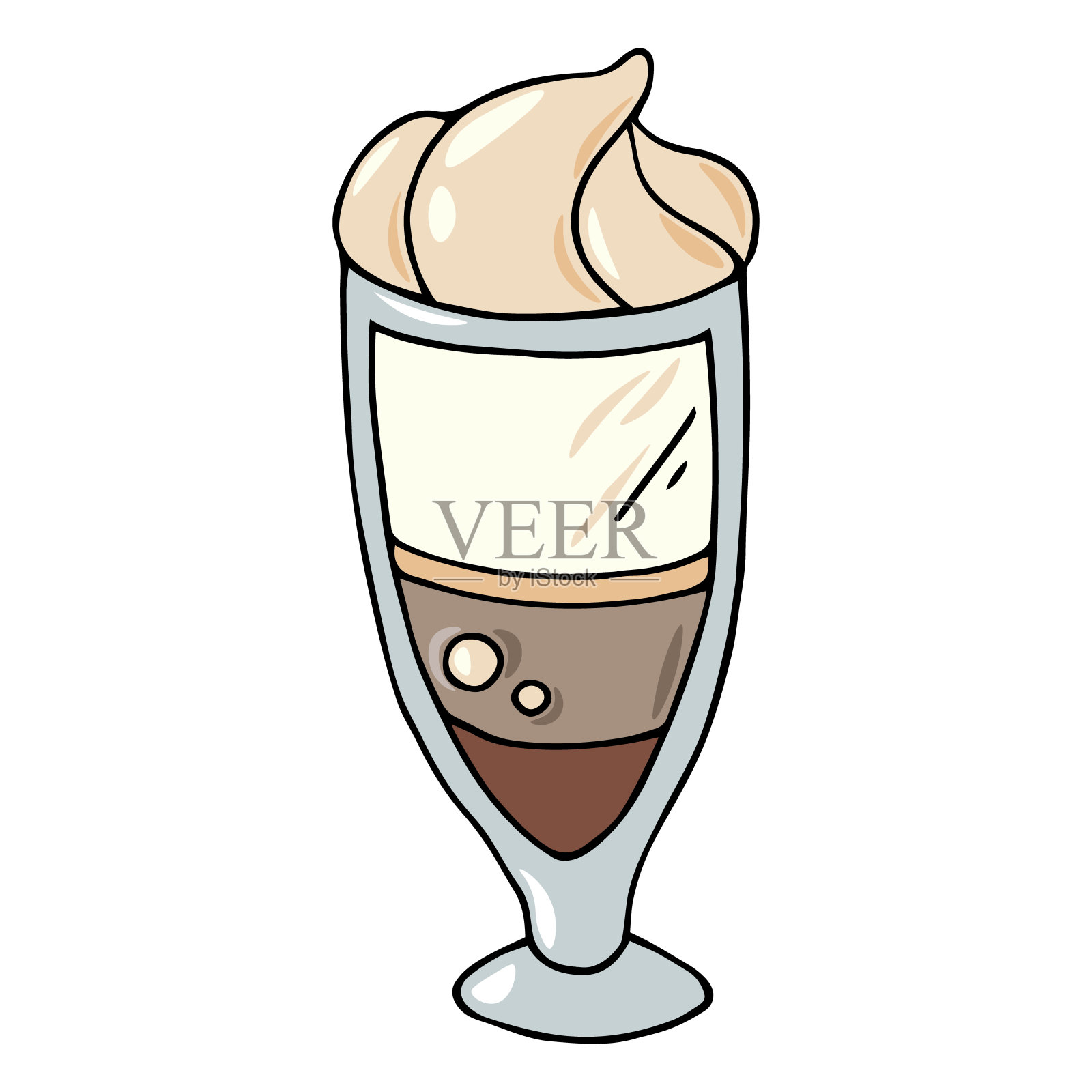 卡通mochacino矢量插图。插画图片素材