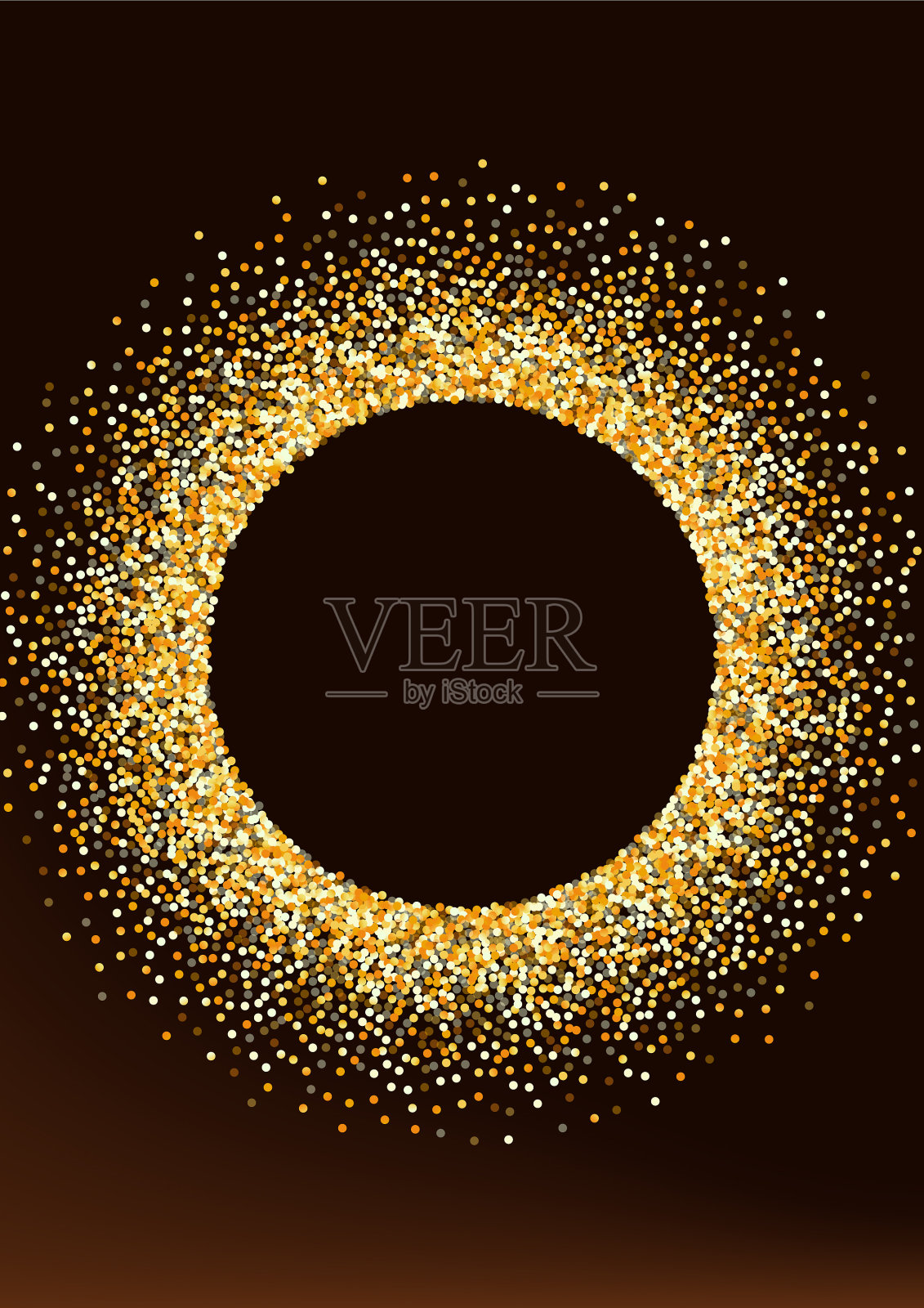 黄色的五彩纸屑，明亮的棕色，深色的背景插画图片素材