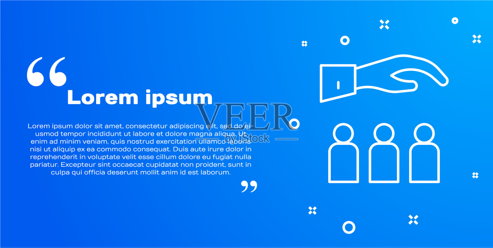 白线老板与员工图标隔离插画图片素材