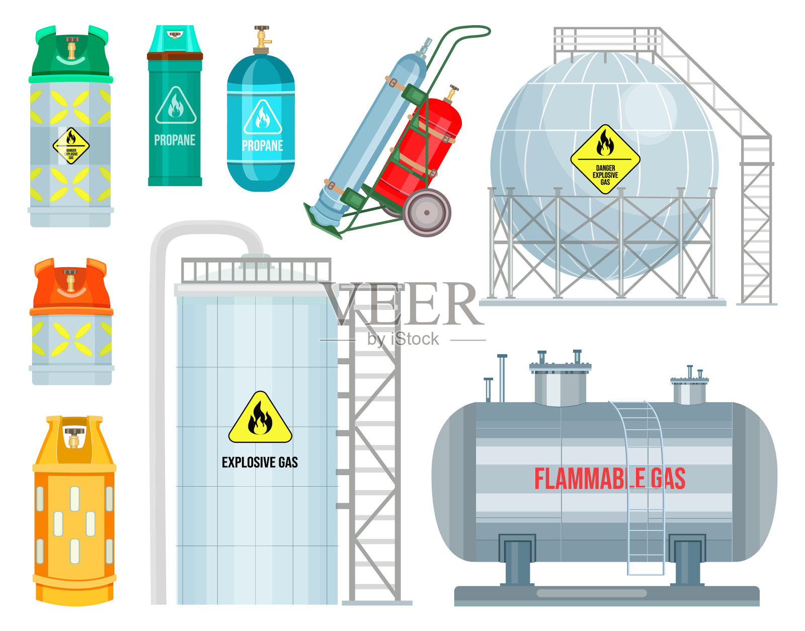 集气建筑储层插画图片素材