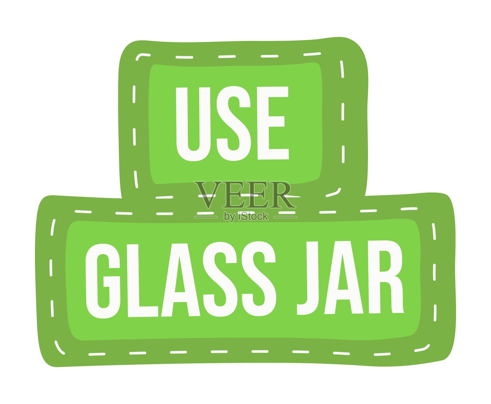 白色背景的绿色题字采用玻璃插画图片素材