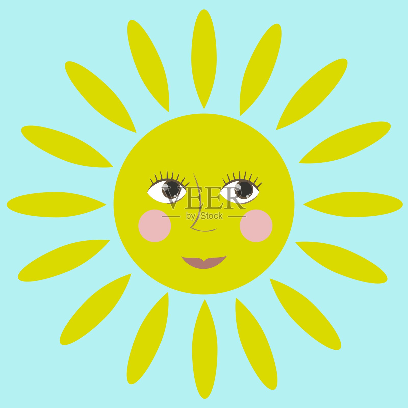 微笑的太阳插画图片素材